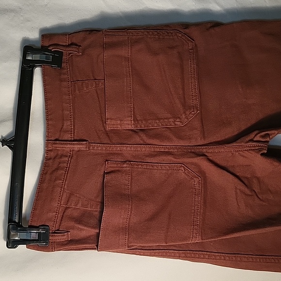 Quince RUST COLOR Cotton Twill Wide Leg Cropped Pants - Picture 5 of 8